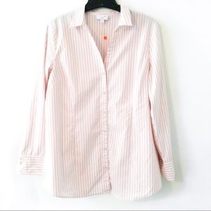 J.jill vertical strip button up blouse